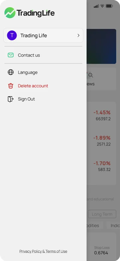 Steps to delete account from app 1